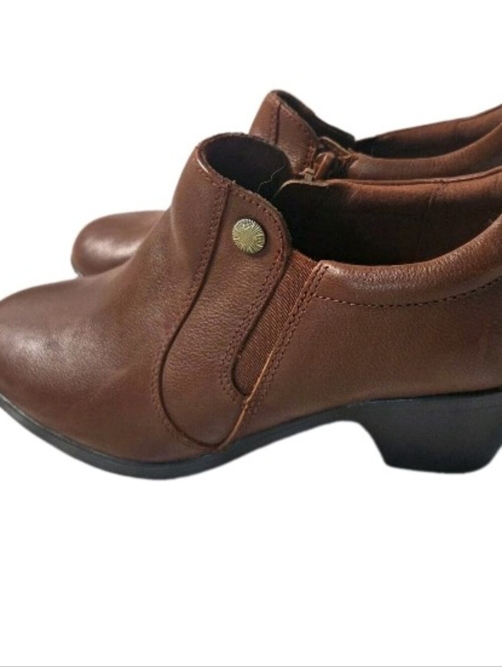 Clarks Reyna 6.5 Women's Brown Leather Low Heel Ankle Shoes